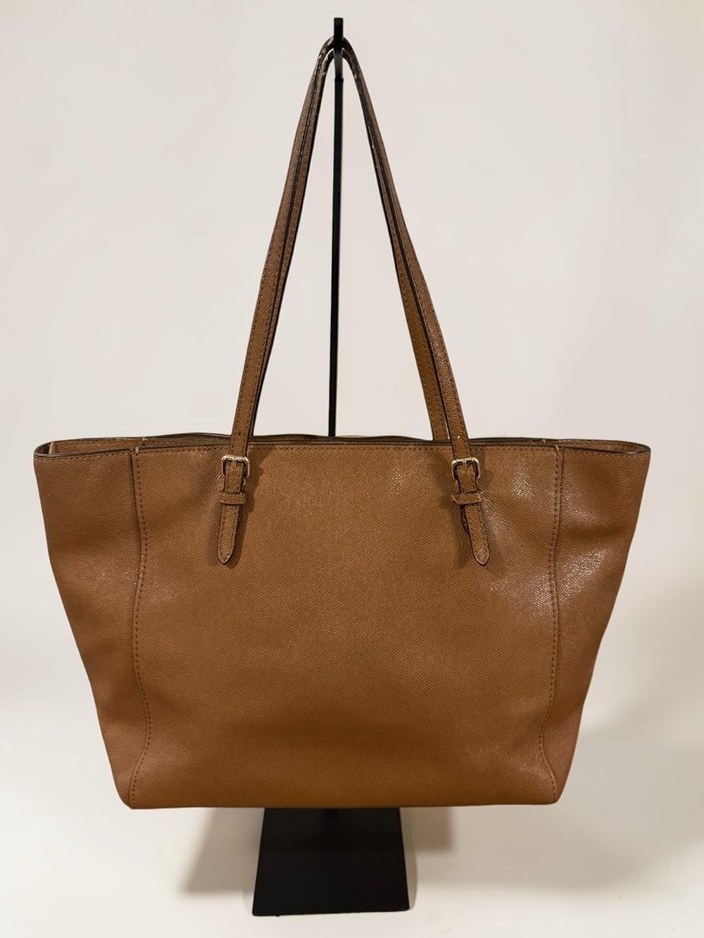 COACH Turnlock Crossgrain Leather Tote Bag Brown Carryall Dust Bag 57443 - Picture 3 of 17